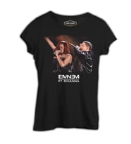 Eminem ft. Rihanna Siyah Kadın Tshirt