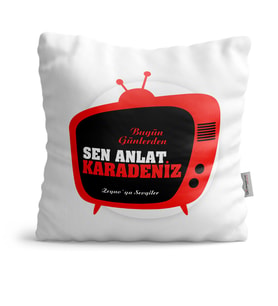 BK Gift Kişiye Özel Sen Anlat Karadeniz Beyaz  Yastık