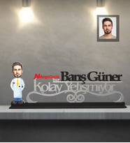 Kişiye Özel Doktor Karikatürlü Kolay Yetişmiyor Ahşap Biblo Bay-2
