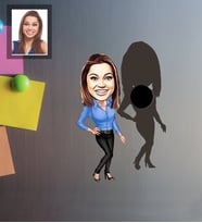 Kişiye Özel İş Kadını Karikatürlü Ahşap Magnet Bayan-20