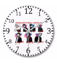 Bts Bangtan Boys  Duvar Saati Bombeli Gercek Cam
