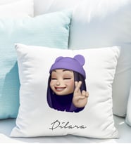 Emoji Kız Stiker Yastığı Kişiye Özel