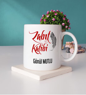 Zabıt Katibi Kupa Bardak ve Taş Bardak Altlığı Seti