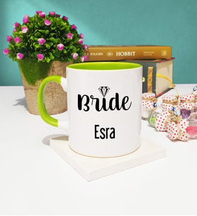 Bride Gelin Tasarımlı Kişiye Özel Bride Gelin Kupa Bardak Yeşil