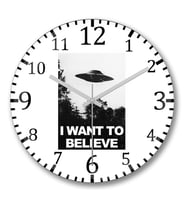 I Want To Believe Duvar Saati Bombeli Gercek Cam
