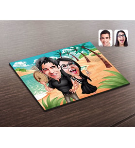 BK Gift Kişiye Özel Sevgililer Karikatürlü Ahşap Puzzle-18