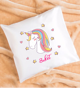 Unicorn Tasarımlı Kişiye Özel Hediye Unicorn Yastık
