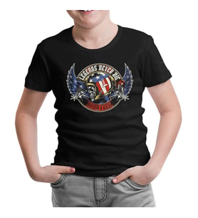 Motosiklet - Born Free Siyah Çocuk Tshirt