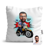 BK Gift Kişiye Özel Motorcu Karikatür  Yastık  1