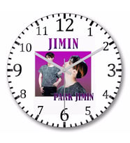 Jimin  Bts Duvar Saati Bombeli Gercek Cam