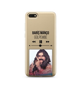 Barış Manço Mp3 Tasarımlı Süper Şeffaf Silikon Telefon Kılıfı Huawei Honor 7s-Y5