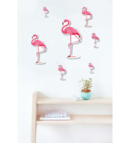 Lazer Kesim 7 Parça Ahşap Flamingo Duvar Süsü