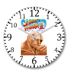 Street Fighter  Sagat Duvar Saati Bombeli Gercek Cam