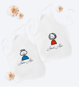 BK Gift Kişiye Özel İkili Sevgili Temalı Mutfak Önlüğü - 9