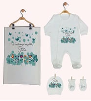 Pia Baby Gl 1943-03 İsme Özel Battaniyeli Tulum Set