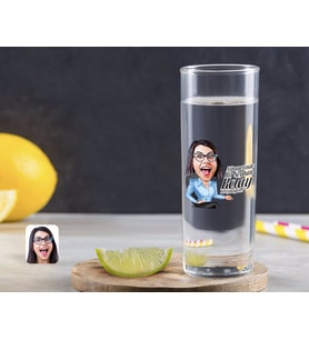 BK Gift Kişiye Özel Renkli Baskılı Kadın Kolay Yetişmiyor Karikatürlü Vodka Bardağı-2 (Beyaz)