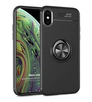 Microsonic Apple iPhone X Kılıf Kickstand Ring Holder Siyah