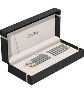 İkili Set Tükenmezkalem - Mekanik Kurşunkalem Venus 722W Balıksırtı Desenli Gold Krom