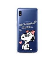 Snoopy Tasarımlı Süper Şeffaf Silikon Telefon Kılıfı Samsung A10