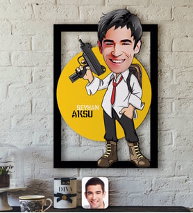 BK Gift Kişiye Özel Erkek PUBG Karikatürlü 3D Ahşap Tablo-2
