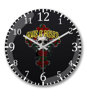 Guns N' Roses 2 Duvar Saati Bombeli Gercek Cam