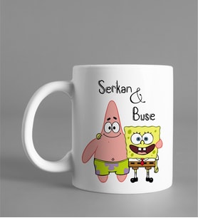 Kişiye Özel Sünger Bob & Patrick Kupası