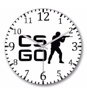 Csgo Counter Strike Logo Duvar Saati Bombeli Gercek Cam