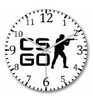 Csgo Counter Strike Logo Duvar Saati Bombeli Gercek Cam