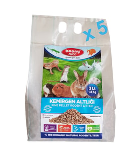 Bonny Nice Organik Çam Pelet Kemirgen Altlığı 1.8 kg 3 l x 5 Paket