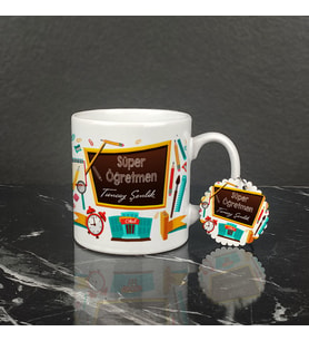 Süper Öğretmen Kupa Bardak ve Anahtarlık Set