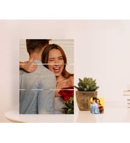 BK Gift Kişiye Özel Fotoğraflı Otantik Masaüstü Ahşap Palet Çerçeve (Beyaz)