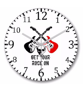Get  Your  Rock  Duvar Saati Bombeli Gercek Cam