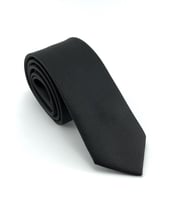 PİERRONİ Siyah Oxford Desen Slim Kravat