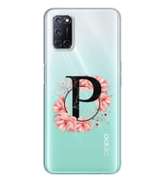 Pembe Çiçekli Harf Tasarım Süper Şeffaf Silikon Telefon Kılıfı Oppo A52-A72 P-Ha