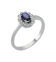 Sirius Pırlanta ve Oval Safir Taşlı Anturaj Yüzük 0717R0113