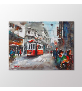 Arty Tablo Suluboya Tramvay Tablo (Karışık)