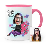 BK Gift Kişiye Özel Kadınlar Günü Temalı Karikatür Pembe Kupa Bardak  2