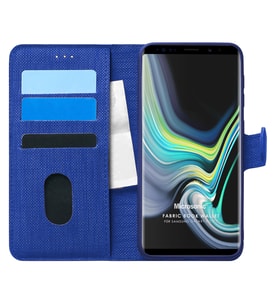 Microsonic Samsung Galaxy Note 9 Kılıf Fabric Book Wallet Lacivert