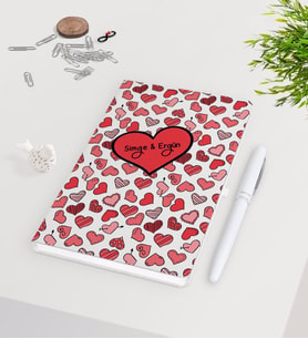 BK Gift Kişiye Özel Sevgililer Günü Beyaz Defter Kalem Seti-48