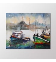 Arty Tablo Suluboya Tekneler ve İstanbul Tablo (Karışık)