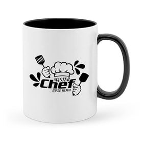 BK Gift Kişiye Özel Chef Siyah Kupa Bardak  3