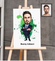 Kişiye Özel Öğretmen Karikatürlü  Ahşap Tablo 30x47 Bay-8
