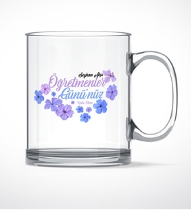 BK Gift Kişiye Özel Öğretmenler Gününüz Kutlu Olsun Cam Kupa Bardak - 3