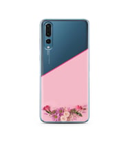 Kesik Çiçek Tasarımlı Süper Şeffaf Silikon Telefon Kılıfı Huawei P20 Pro  