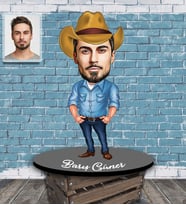 Kişiye Özel Erkek Karikatürlü Ahşap Biblo Model-5