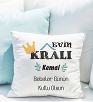Babalar Günü Evin Kralı Yastığı Kişiye Özel