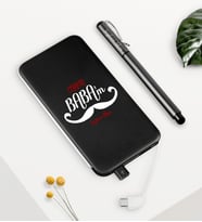 BK Gift Kişiye Özel Canım Babam Siyah 5000 mAh Powerbank ve Kalem Seti-8 (Model 1)