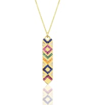 Söğütlü Silver Gümüş gold kilim kolye