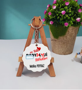 Mesajlı Radyoloji Teknikeri Tasarımlı Kişiye Özel Radyoloji Teknikeri Ahşap Anahtarlık
