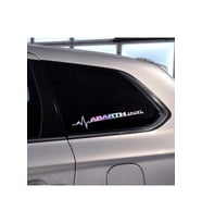 Abarth Yan Cam Sticker Oto Kapı  20 Cm X 7 Cm Holo-Chroma